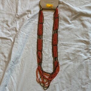 Sonoma Multi-Strand Beaded Necklace in Coral and Gold